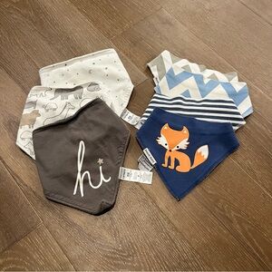 Baby Bandana Bib Set of 7 Gray Blue White